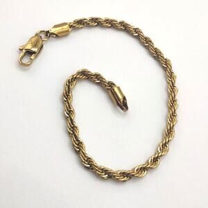 18k Gold Plated Bracelet Diamond Cut Chain Fashion Valentines Birthday Gift NEW!